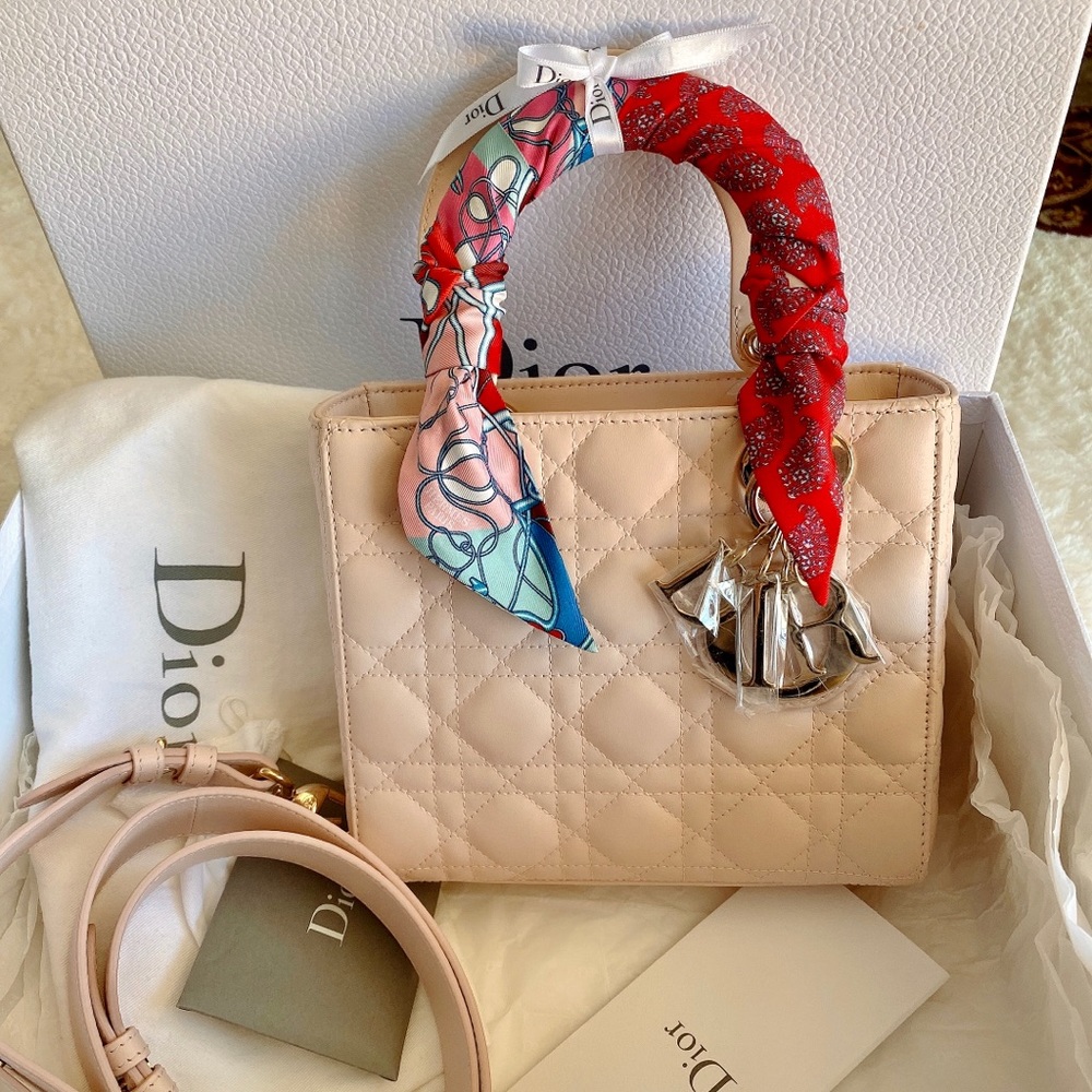 💗SOLD💗 Authentic Lady Dior ABC Powder Pink Small - Picture 5 of 6